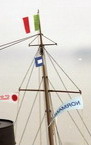 Bandiera di partenza a riva